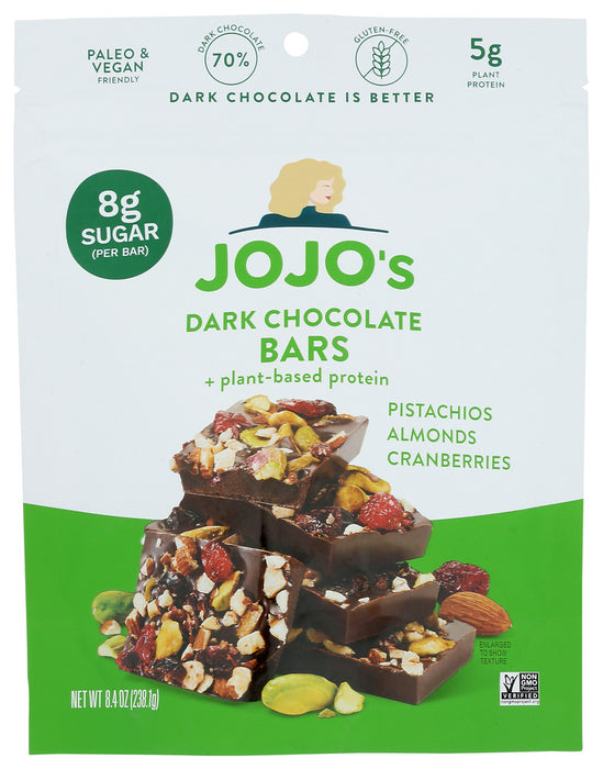 JOJOS CHOCOLATE: Choc Drk Bark Bag 7Pc, 8.4 oz