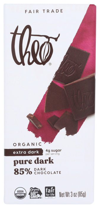 THEO CHOCOLATE: Organic Dark Chocolate 85% Cacao, 3 oz
