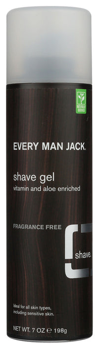 EVERY MAN JACK: Sensitive Skin Shave Gel Fragrance Free, 7 oz