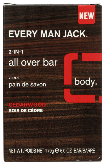 EVERY MAN JACK: Bar Soap 2In1 Cedarwood, 6 oz