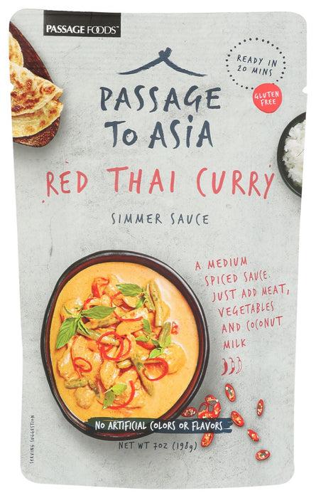 PASSAGE FOODS: Sauce Simmer Curry Red Thai Gluten Free, 7 oz