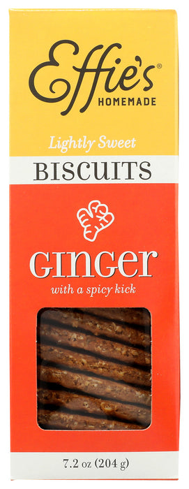 EFFIES HOMEMADE: Ginger With A Spicy Kick Biscuits, 7.2 oz