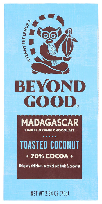 MADECASSE: Madagascar 70% Dark Chocolate Toasted Coconut, 2.64 oz