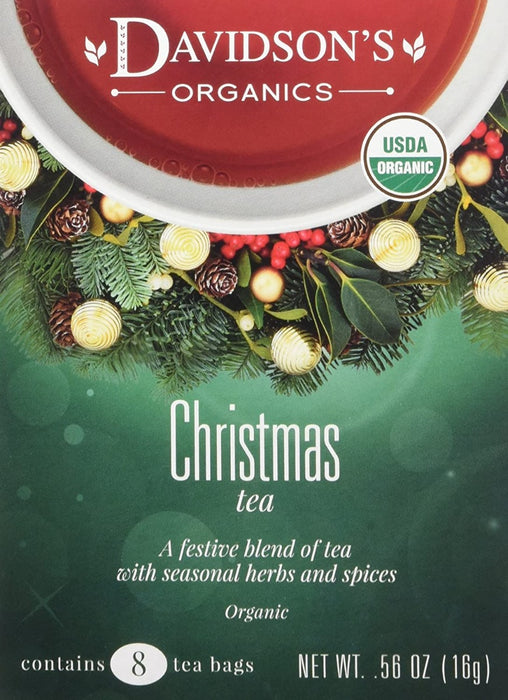 DAVIDISONS: Tea Chrstms 8Bg, 0.56 oz