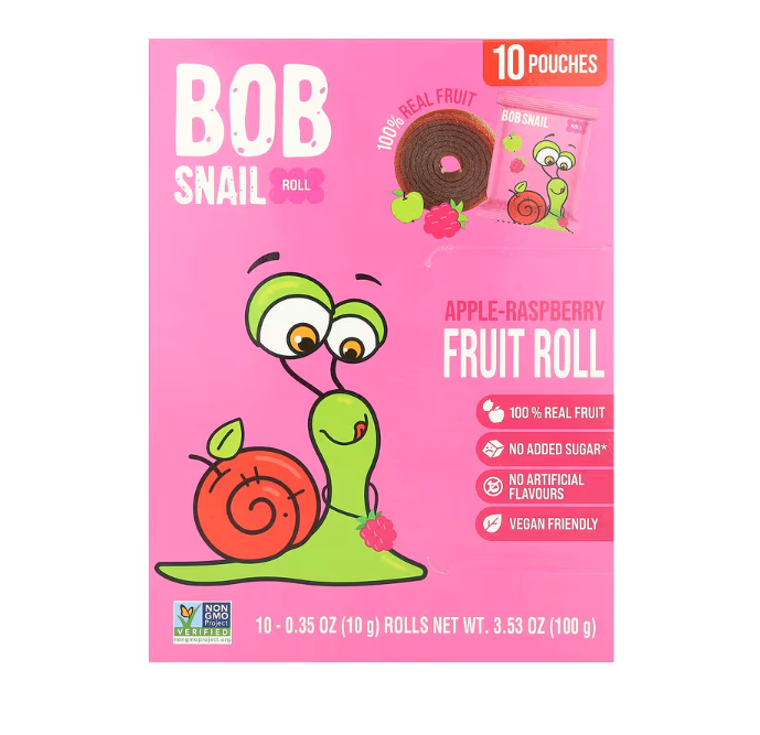 BOB SNAIL: Apple Raspberry Fruit Rolls, 10 pk