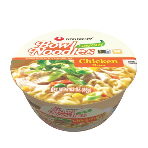 NONG SHIM: Savory Chicken Bowl Noodle, 3.03 oz