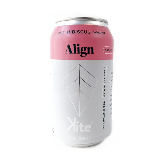 KITE: Tulsi Hibiscus Align Sparkling Adaptogenic Tea, 12 fo