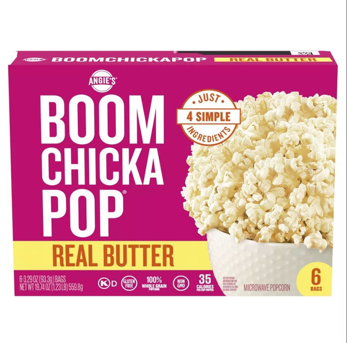 ANGIES: Real Butter Microwave Popcorn, 19.74 oz