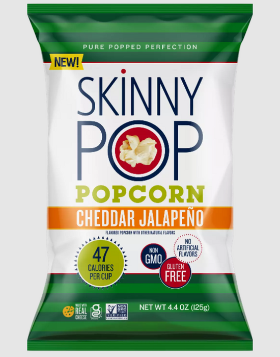 SKINNY POP: Cheddar Jalapeno Popped Popcorn, 4.4 oz