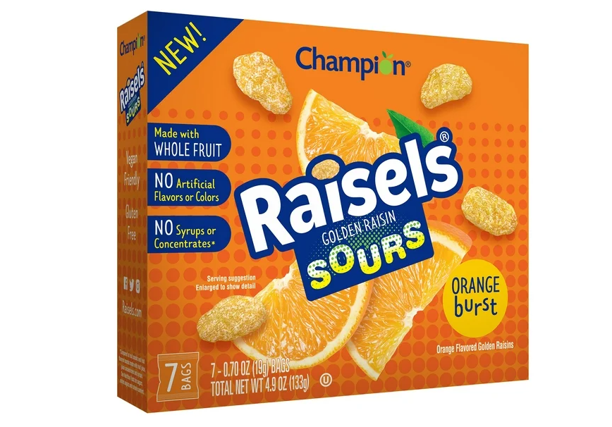 RAISELS: Golden Raisin Sours Orange Burst, 4.9 oz