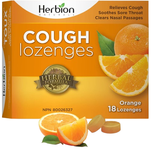 HERBION NATURALS: Cough Drops Orange, 18 pc