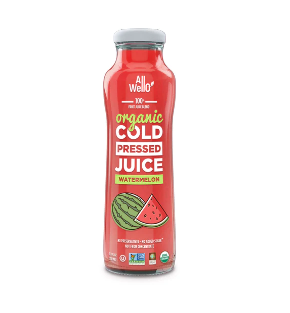 ALLWELLO: Organic Watermelon Cold Pressed Juice, 11.1 fo