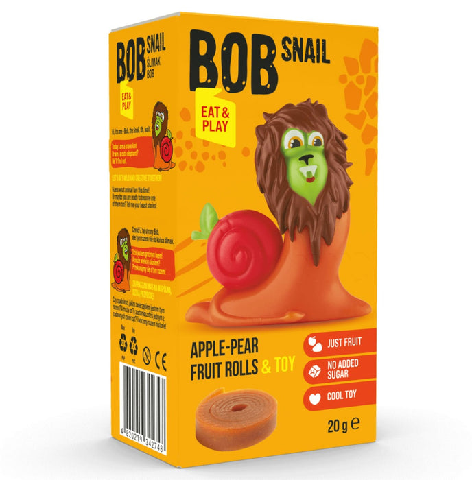 BOB SNAIL: Apple Pear Fruit Rolls and Toy, 2 pk