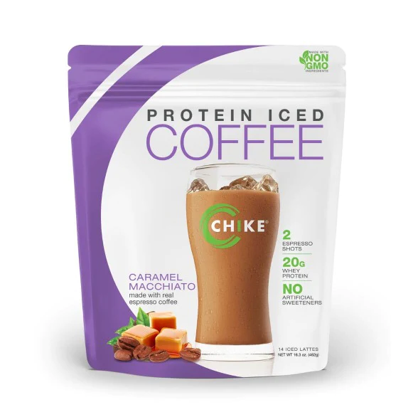 CHIKE: Protein Iced Coffee Caramel Macchiato, 16.3 oz