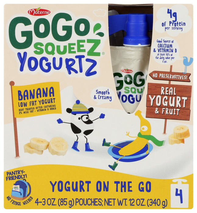 GOGO SQUEEZ: Banana Yogurtz 4Pk, 12 oz