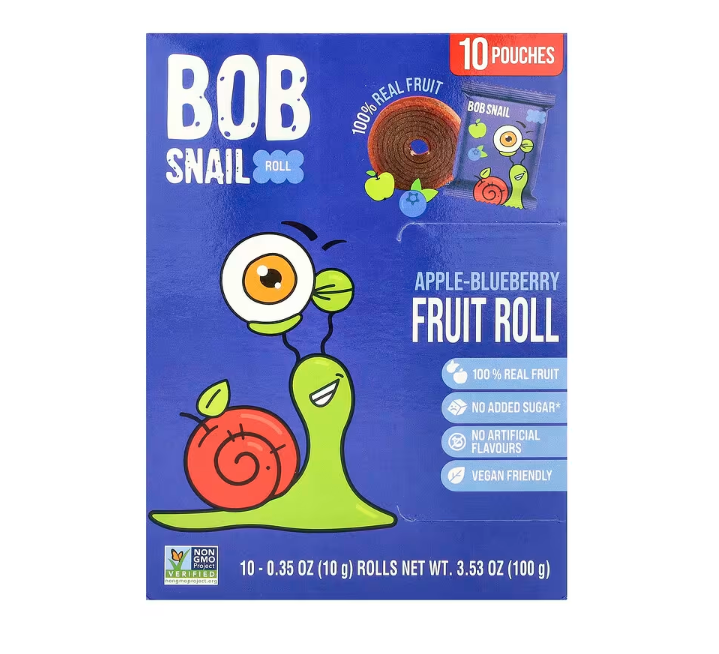 BOB SNAIL: Apple Blueberry Fruit Rolls, 10 pk