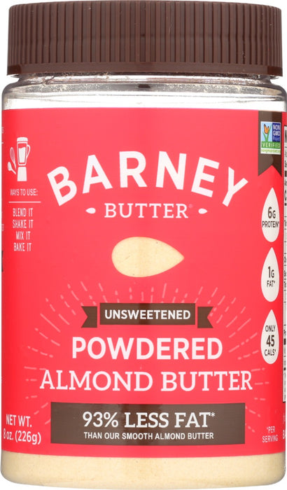 BARNEY BUTTER: Unsweetened Powdered Almond Butter, 8 oz