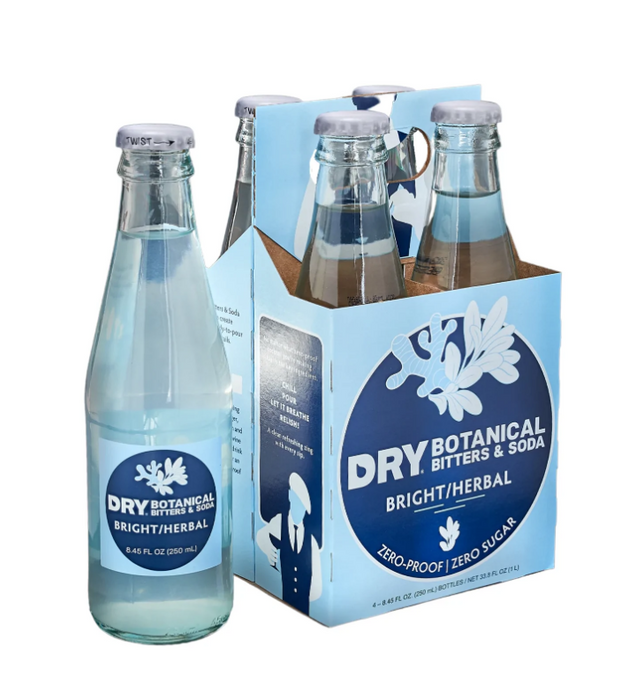 DRY SODA: Botanical Bitters and Soda Bright Herbal, 4 pk
