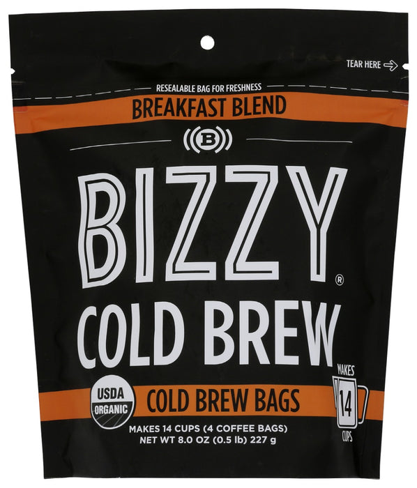 BIZZY COFFEE: Breakfast Blend Coffee Cold Brew, 8 oz
