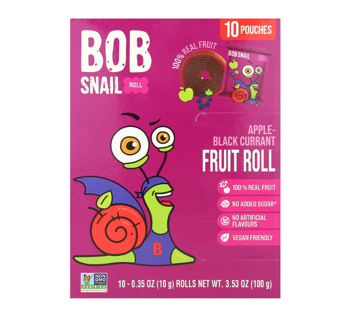 BOB SNAIL: Apple Black Currant Fruit Rolls, 10 pk