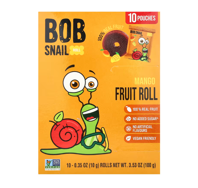 BOB SNAIL: Mango Fruit Rolls, 10 pk