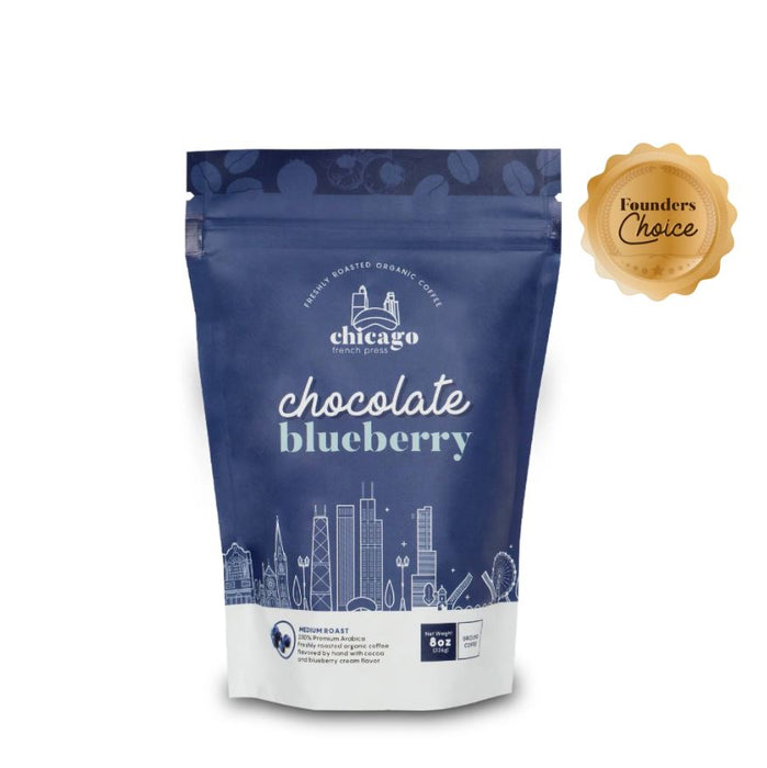 CHICAGO FRENCH PRESS: Chocolate Blueberry Coffee, 8 oz