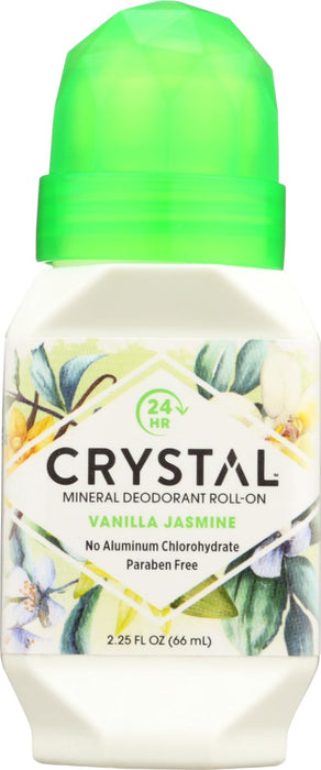 CRYSTAL BODY DEODORANT: Mineral Deodorant Roll On Vanilla Jasmine, 2.25 oz