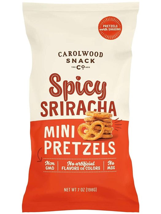 CAROLWOOD SNACK: Spicy Sriracha Pretzel, 7 oz