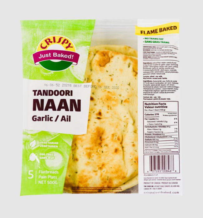 CRISPY JUST BAKED: Naan Tandoori Garlic, 1.102 lb