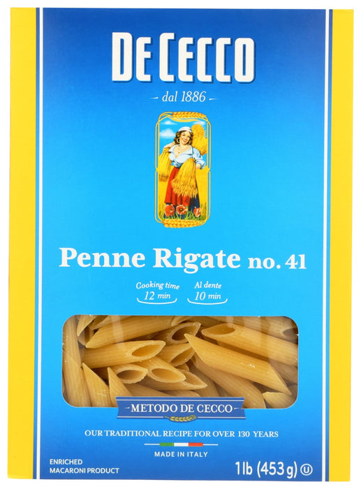 DE CECCO: Penne Rigate No 41 Pasta, 16 oz