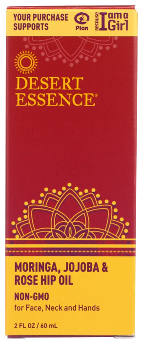 DESERT ESSENCE: Moringa Jojoba and Rose Hip Oil, 2 fo