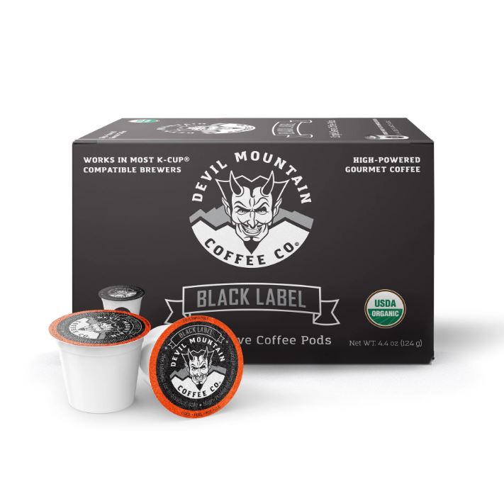 DEVIL MOUNTAIN COFFEE: Black Label K Cups Coffee, 10 ea