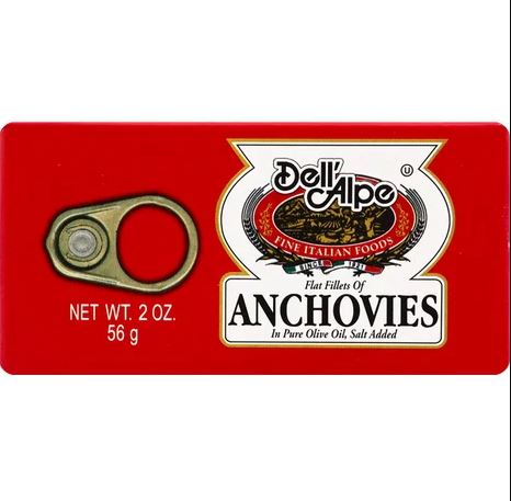 DELL ALPE: Flat Fillets Of Anchovies, 1 ea