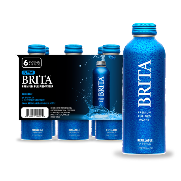 BRITA WATER: Water Purified 6Pk, 108 fo