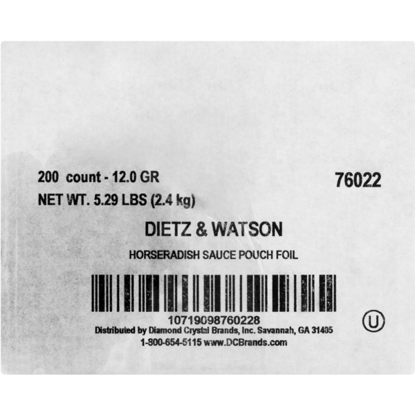 DIETZ AND WATSON: Sauce Horseradish, 5.29 bx