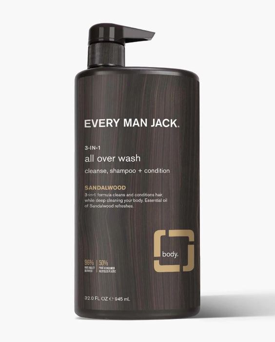 EVERY MAN JACK: Sandalwood 3in1 All Over Wash, 32 oz