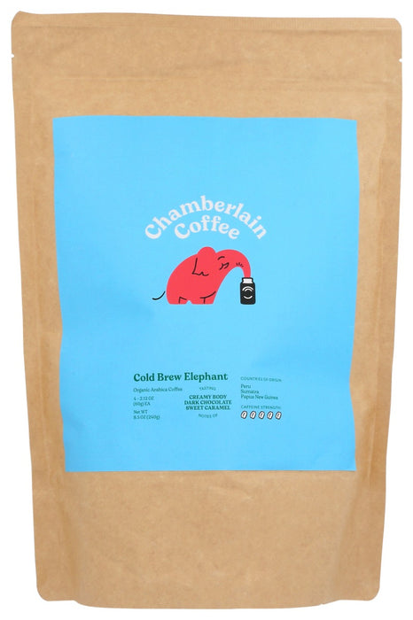 CHAMBERLAIN COFFEE: Cold Brew Elephant Large Coffee Bags, 8.5 oz
