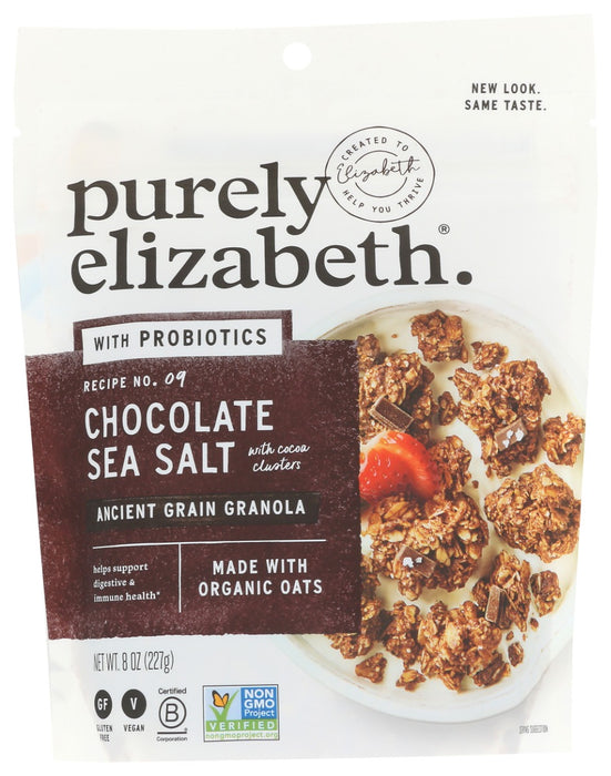 PURELY ELIZABETH: Granola Probiotic Chocolate Sea Salt, 8 oz