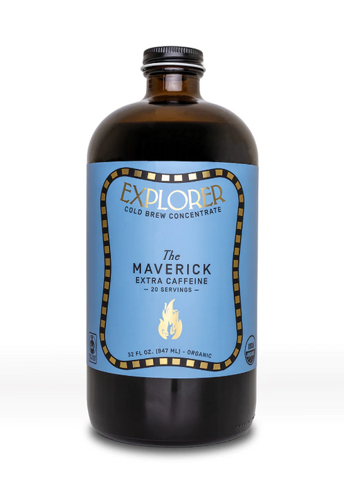 EXPLORER COLD BREW: The Maverick Extra Caffeine Cold Brew Coffee Concentrate, 32 fo