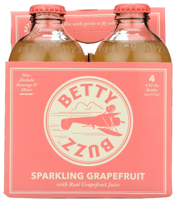 BETTY BUZZ: Sparkling Grapefruit Bottles 4Pk, 36 fo