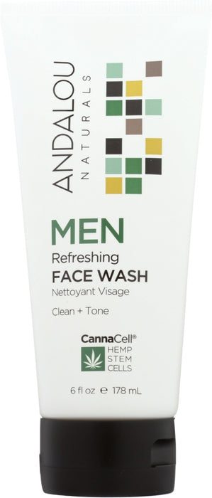 ANDALOU NATURALS: Men Refreshing Face Wash, 6 fo