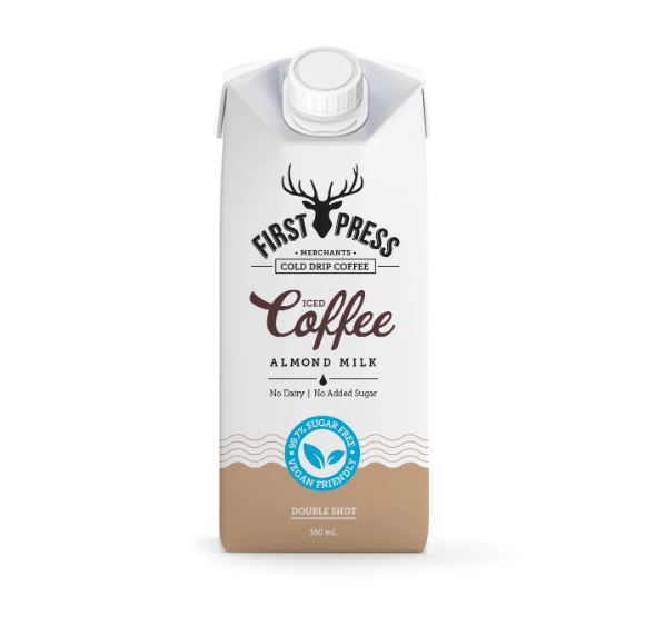 FIRST PRESS MERCHANTS: Iced Coffee Almond Milk No Added Sugar, 11.8 fo