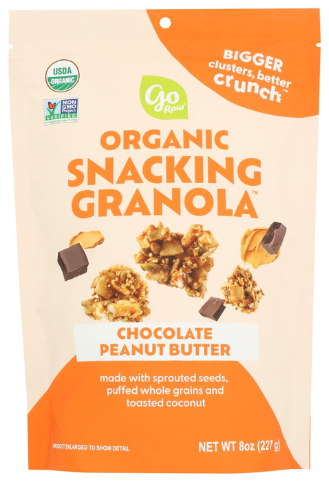 GO RAW: Chocolate Peanut Butter Organic Snacking Granola, 8 oz