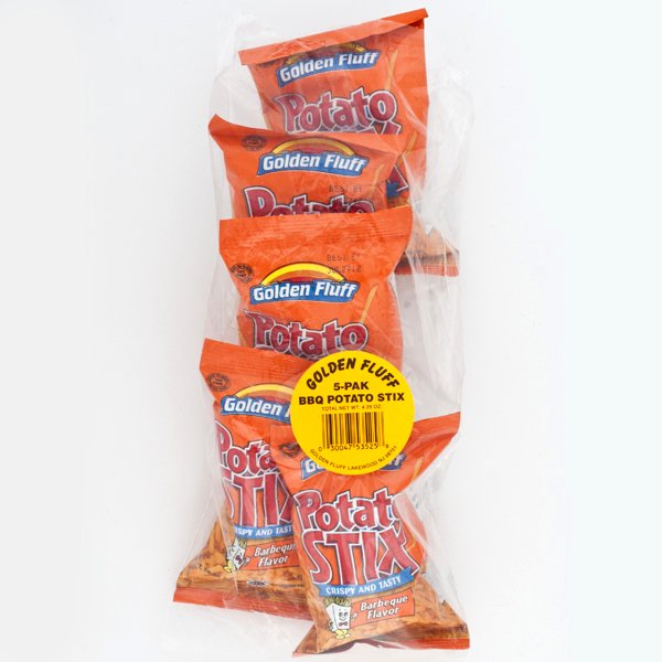 GOLDEN FLUFF: Potato Stix Bbq 5 Pack, 4.25 oz