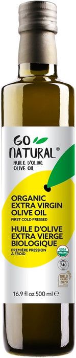 GO NATURAL OLIVE OIL: Organic Extra Virgin Olive Oil, 16.9 fo