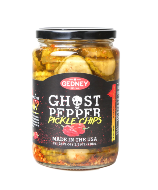 GEDNEY: Black Label Ghost Pepper Pickle Chips, 24 oz