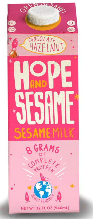HOPE AND SESAME: Chocolate Hazelnut Sesame Milk, 32 oz