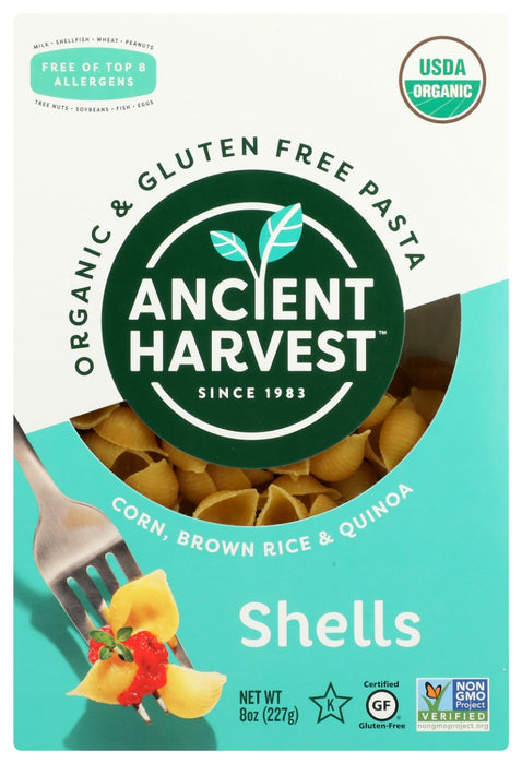ANCIENT HARVEST: Organic Gluten Free Shells Pasta, 8 oz
