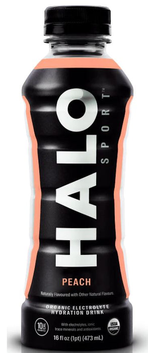 HALO SPORT: Peach Hydration Drink, 16 oz