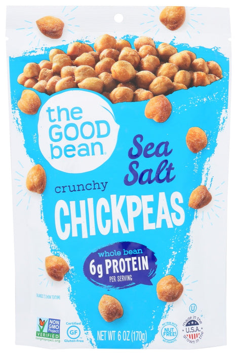 THE GOOD BEAN: Crunchy Chickpeas Sea Salt, 6 oz